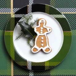 Dessertteller Porzellan ASA tartan grün D 21 cm