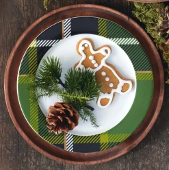 Dessertteller Porzellan ASA tartan grün D 21 cm