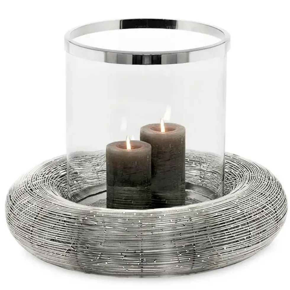 Edelstahl Windlicht Glas Verona Edzard Höhe 45 cm