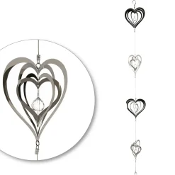 Edelstahl Windspiel Crystal Love Casablanca Länge 120 cm