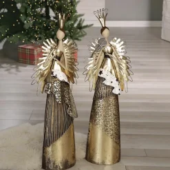 Edle Deko-Engel Musizia / Musikus in Gold | 72 cm