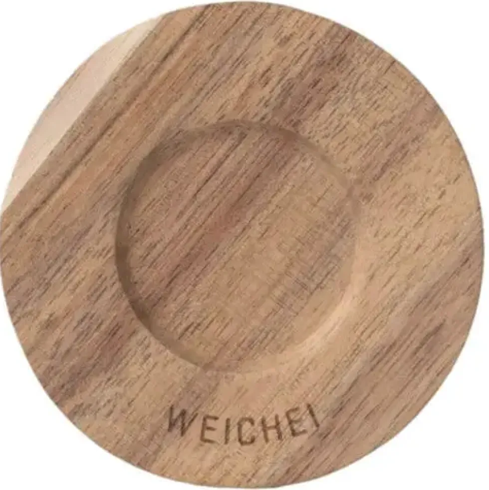 Eierbecher Porzellan weiß Räder WEICHEI mit Holzteller H 3,5 cm