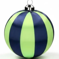 12er Set Weihnachtskugeln dunkelblau neongrün Chinois 8 cm