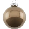 6er Set Weihnachtskugeln Glas Opal beige Gift Company 8 cm