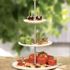 Etagere groß 3 stufig ASA Grande weiß Höhe 47 cm