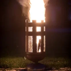 Feuerkorb groß MITTELALTER aus Stahl H 60 cm