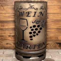 Feuertonne mit Motiv aus Stahl WEINGARTEN H 60 cm