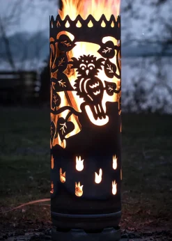 Feuertonne mit Motiv XXL EULENWALD Höhe 100 cm
