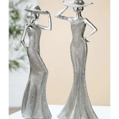 Figuren Lady Diva mit Hut 2er Set Höhe 30 cm