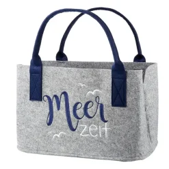 Filztasche Meerzeit Casablanca hellgrau Höhe 26 cm