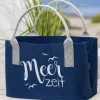 Filztasche Meerzeit dunkelblau Höhe 26 cm