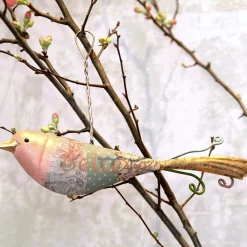 Frühlingsdeko Metallvogel NICO zum Aufhängen Länge 19 cm
