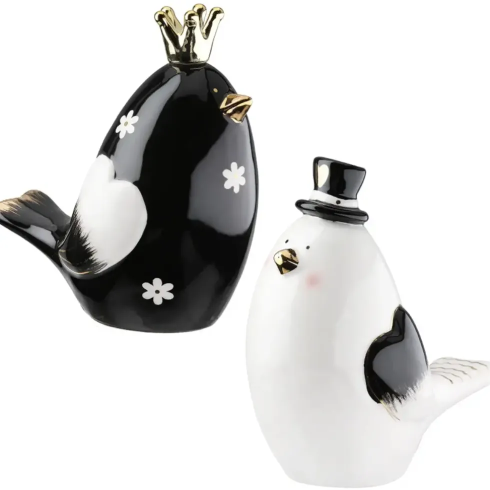 Frühlingsdeko Vogelpaar 2er Set Edda und Enno H 13 cm