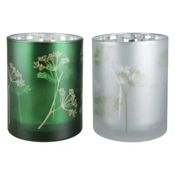 Frühlingsdeko Windlicht Glas Pusteblume