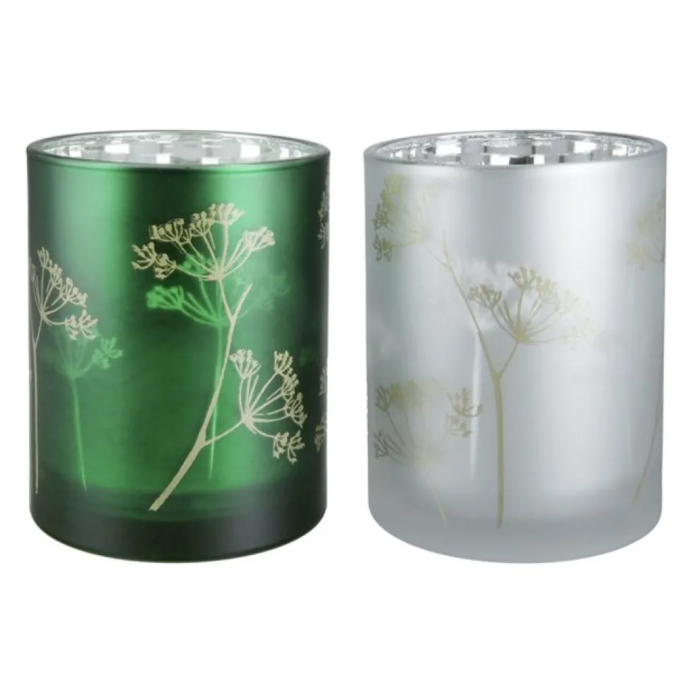 Frühlingsdeko Windlicht Glas Pusteblume