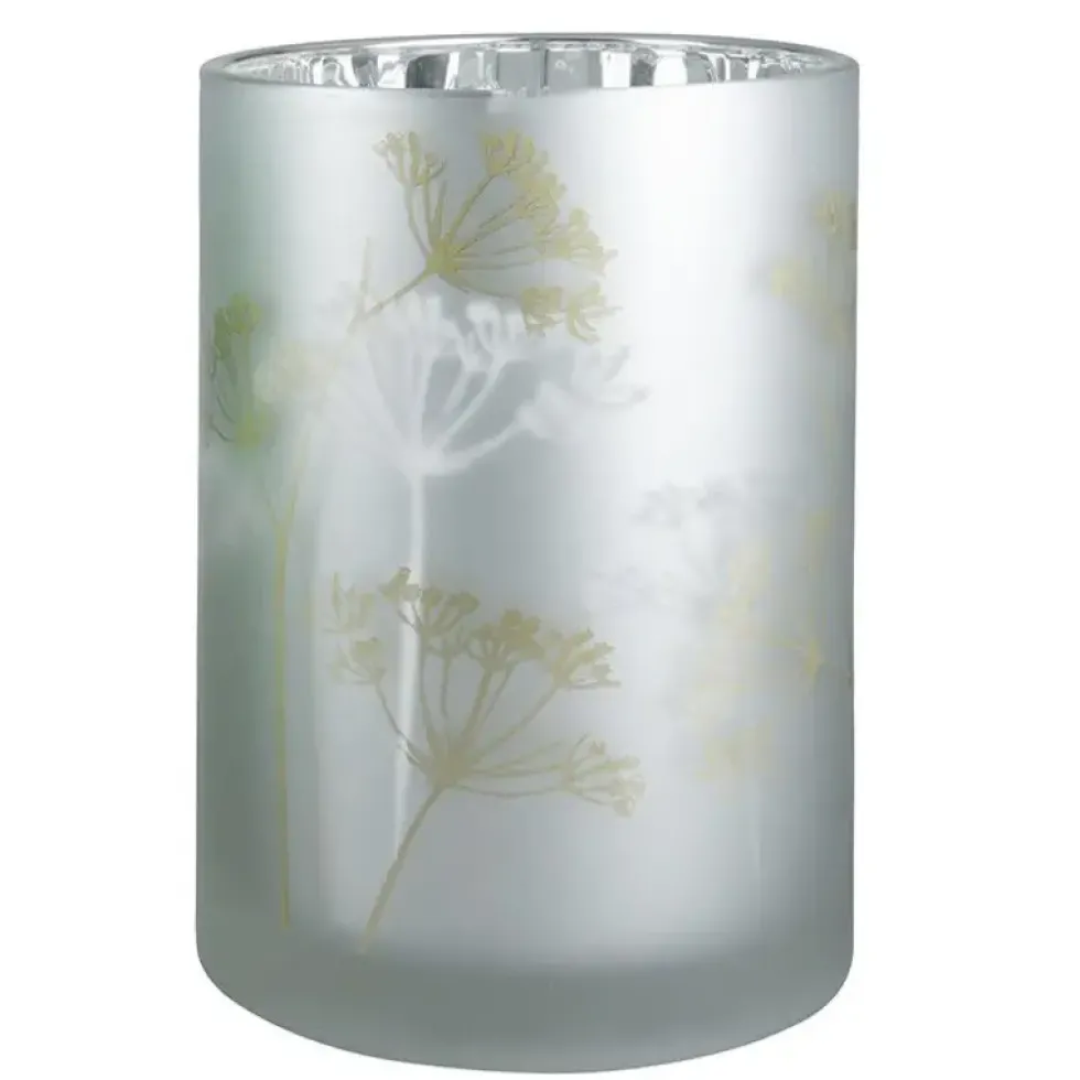 Frühlingsdeko Windlicht Glas Pusteblume