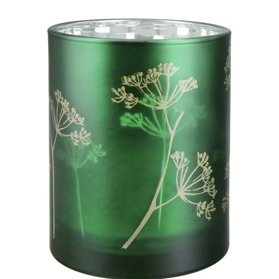 Frühlingsdeko Windlicht Glas Pusteblume