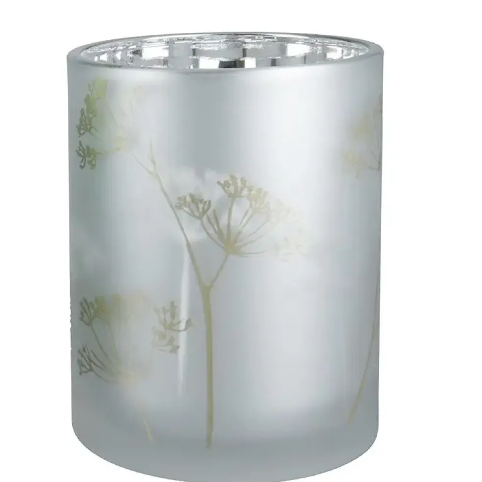 Frühlingsdeko Windlicht Glas Pusteblume