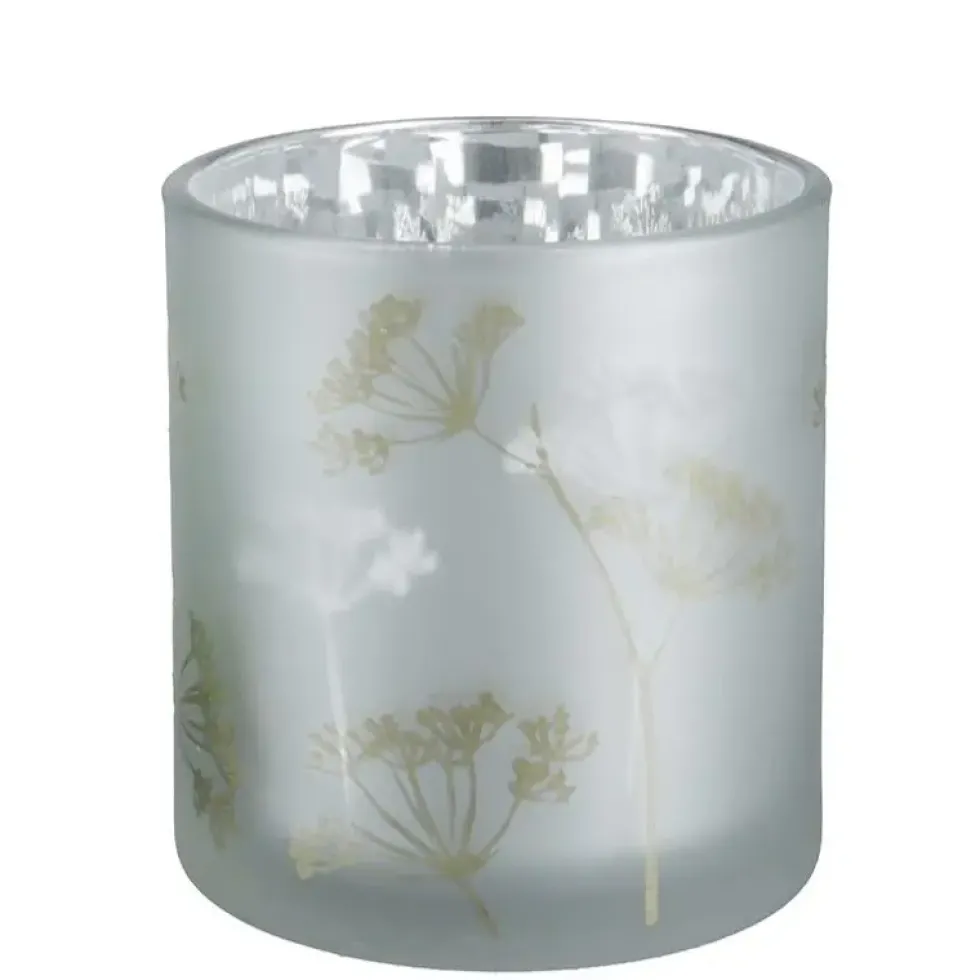 Frühlingsdeko Windlicht Glas Pusteblume