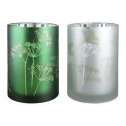Frühlingsdeko Windlicht Glas Pusteblume