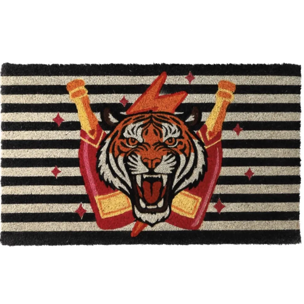 Fußmatte Kokosmatte außen Tiger gestreift GiftCompany 45×47 cm
