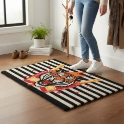 Fußmatte Kokosmatte außen Tiger gestreift GiftCompany 45×47 cm