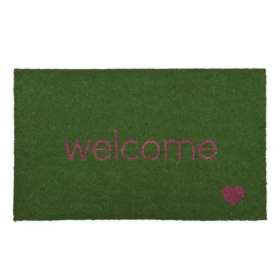 Fußmatte Kokosmatte Welcome grün GiftCompany 75×45 cm