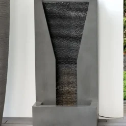 Gartenbrunnen Wandbrunnen mit LED Beleuchtung Dafino Höhe 92 cm