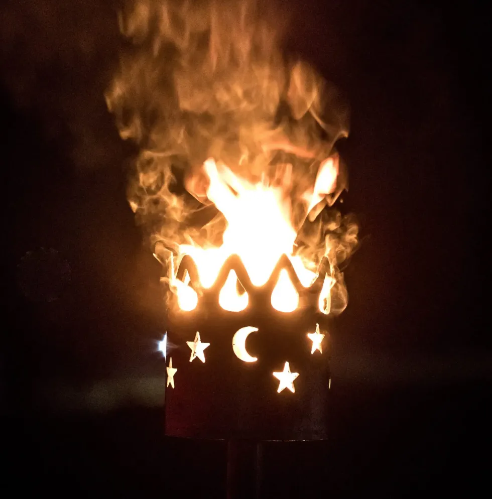 Gartenfackel Metall Mond und Sterne – ohne Stiel