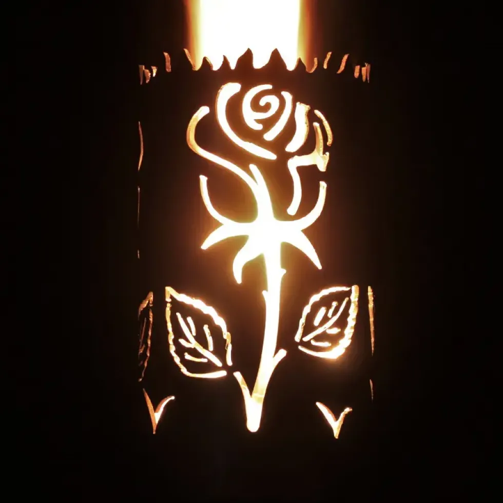 Gartenfackel Rose Höhe 30 cm – ohne Stiel
