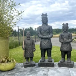 Gartenfiguren groß Chinesische Krieger anthrazit