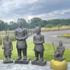 Gartenfiguren groß Chinesische Krieger anthrazit