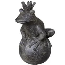 Garten Figur Froschprinz anthrazit Höhe 55 cm