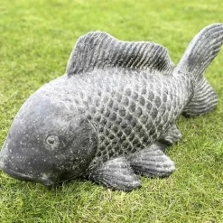 Gartenfigur groß Koi-Karpfen KOHAKU Breite 75 cm