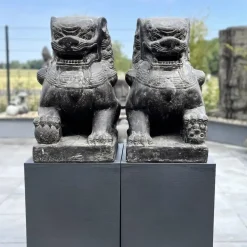 Gartenfigur groß Tempel Löwen 2er Set Höhe 60 cm