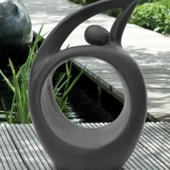Gartenskulptur Frau Elegance anthrazit Höhe 65 cm
