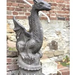 Gartenskulptur Groß Drache Chronos Höhe 75 cm