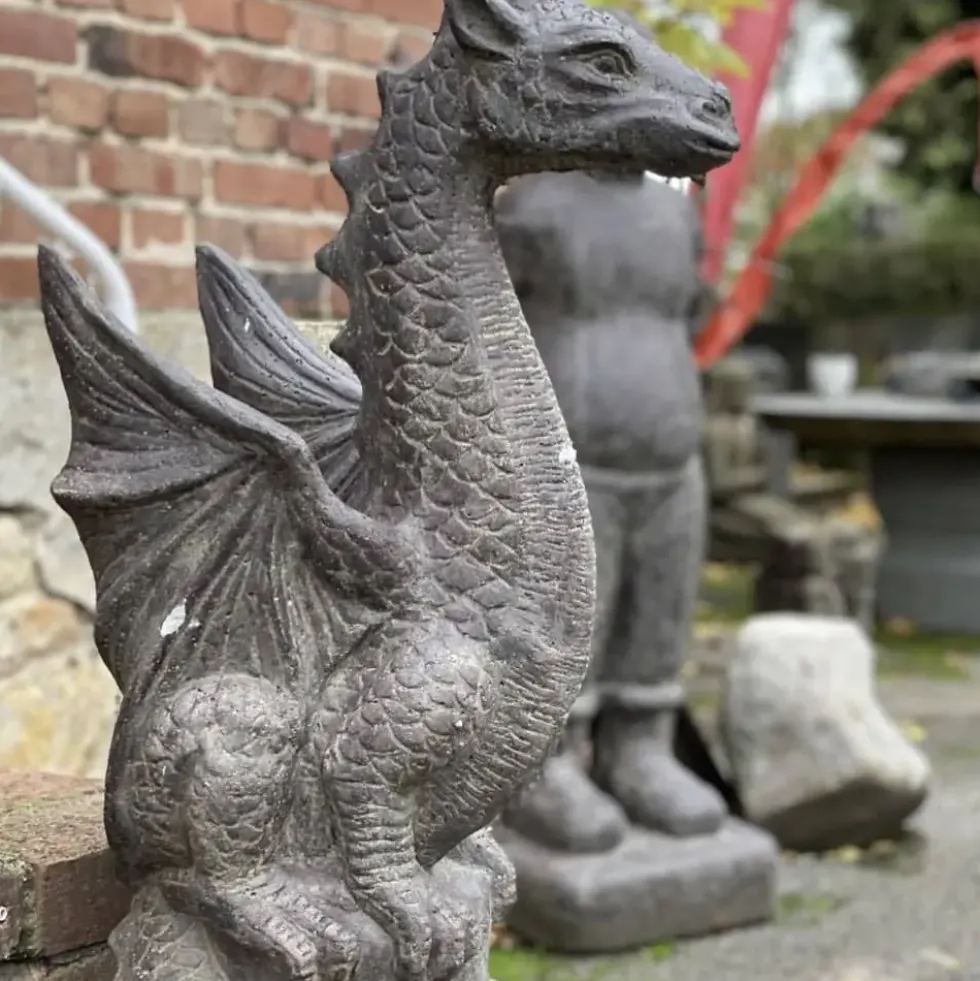 Gartenskulptur Groß Drache Chronos Höhe 75 cm