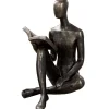 Gartenskulptur Person Reading bronze Höhe 80 cm