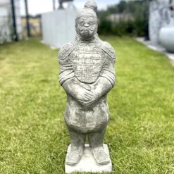 Gartenskulptur Stein SAMURAI KRIEGER Höhe 65 cm