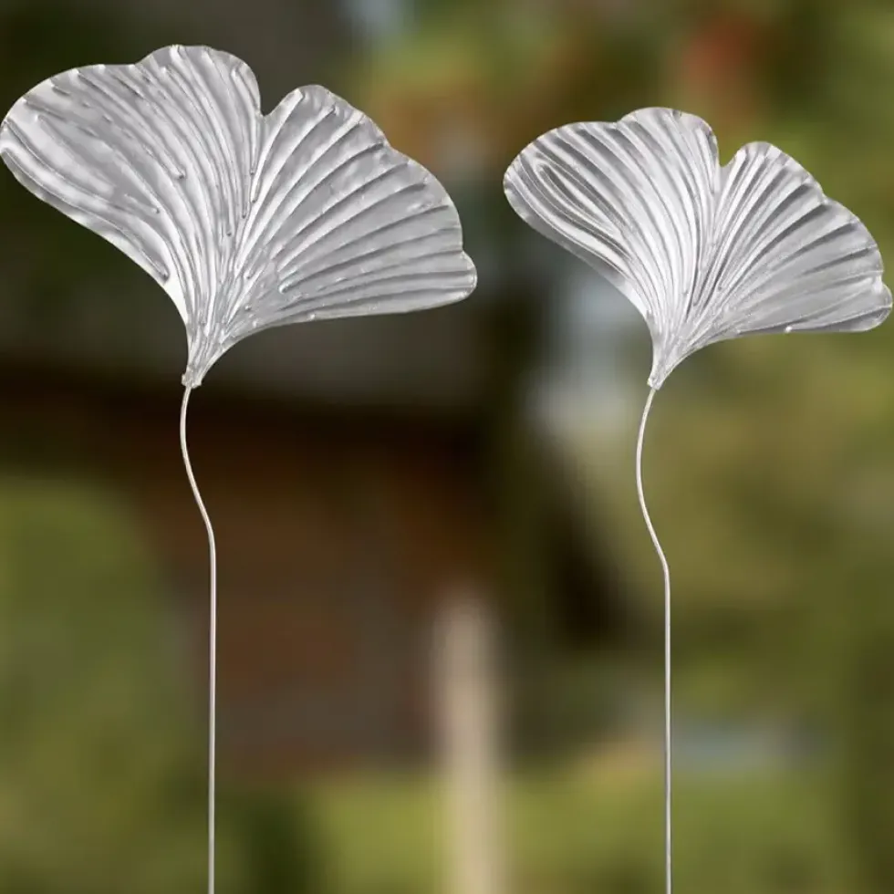 Gartenstecker Ginkgo Höhe 97 cm gold