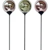 Gartenstecker Glas Rosenkugel 3er Set Höhe 114 cm