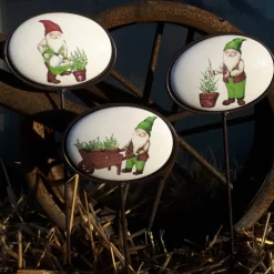 Gartenstecker KRÄUTERZWERG 3er SET Keramik
