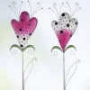 Gartenstecker Metall Deko Blume rosa weiß Höhe 110 cm