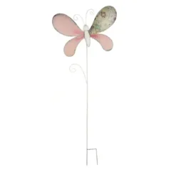 Gartenstecker Metall Deko Libelle und Schmetterling Casablanca Höhe 113 cm