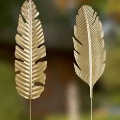 Gartenstecker Metall Deko PALMBLATT gold Casablanca Höhe 113 cm