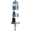 Gartenstecker Metall Leuchtturm blau Höhe 136 cm