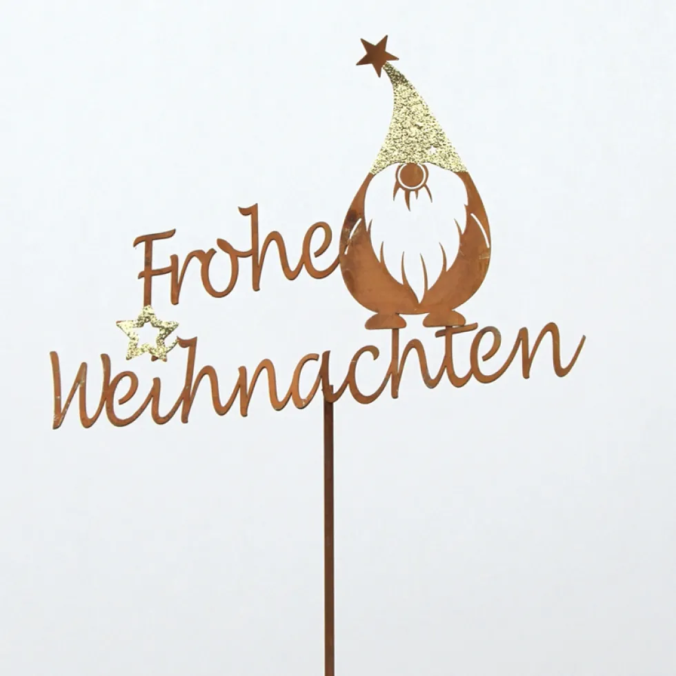 Gartenstecker Metall Santa Höhe 65 cm