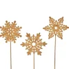 Gartenstecker Metall Schneeflocken 3er-Set Höhe 26 cm