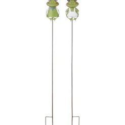 Gartenstecker Metall Tiere FROSCHPAAR H 128 cm